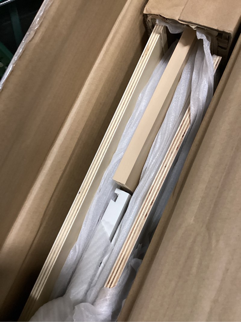 Condition photo showing As Is for leyton 12 in. w x 24 in. d x 34.5 in. h ready to assemble plywood slim shaker base kitchen cabinet in antique white