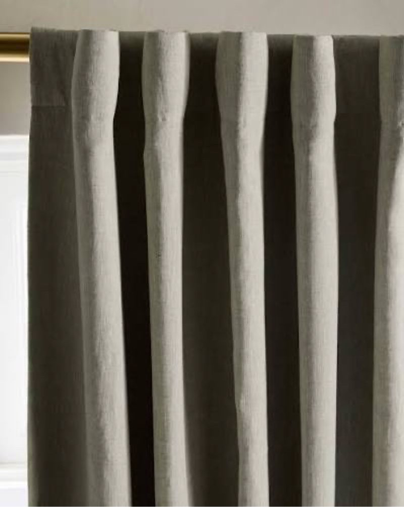 quince european linen room darkening curtain light green 48” x 96”