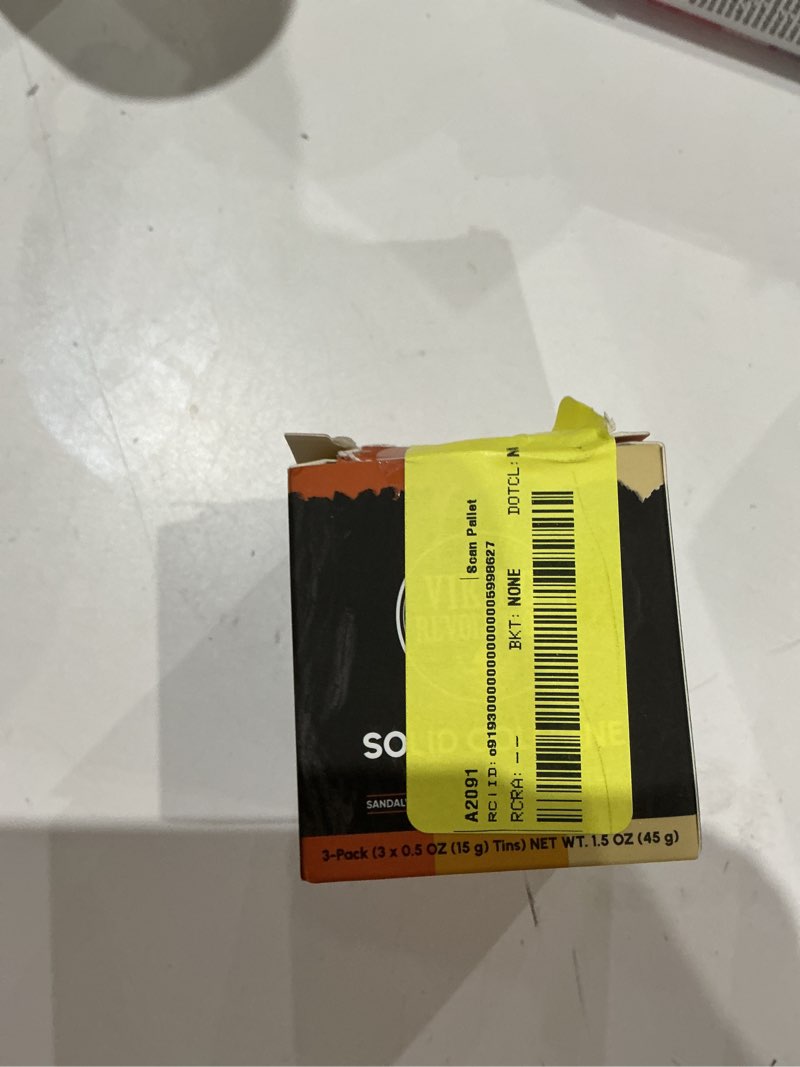 Condition photo showing Good Condition for viking revolution solid cologne 3 pack  sandalwood  spiced vanilla  coffee & whiskey  0.5 oz ea