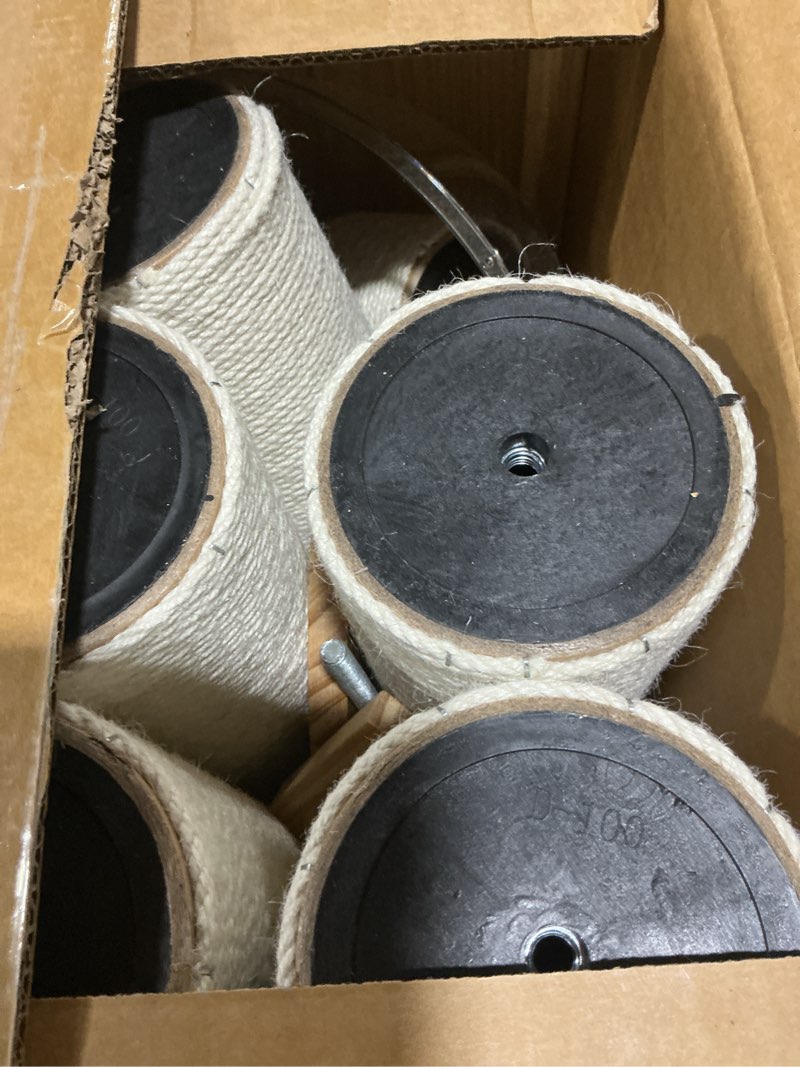 Condition photo showing Good Condition for Floor to Ceiling Cat Tree, 5-Tier Adjustable Height(88-126in) Solid Wood Climbing Tower with Sisal Scratching Post, Transparent Capsule and Cozy Hammock 5-tier cat tree