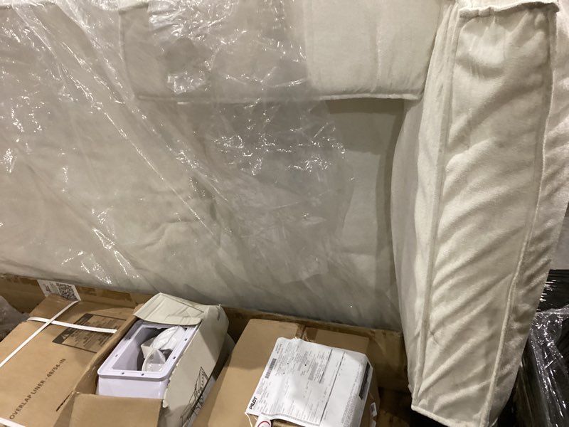 Condition photo showing As Is for ((((( incomplete)))))) swbvs sofa-in-a-box (white, l shaped sofa)