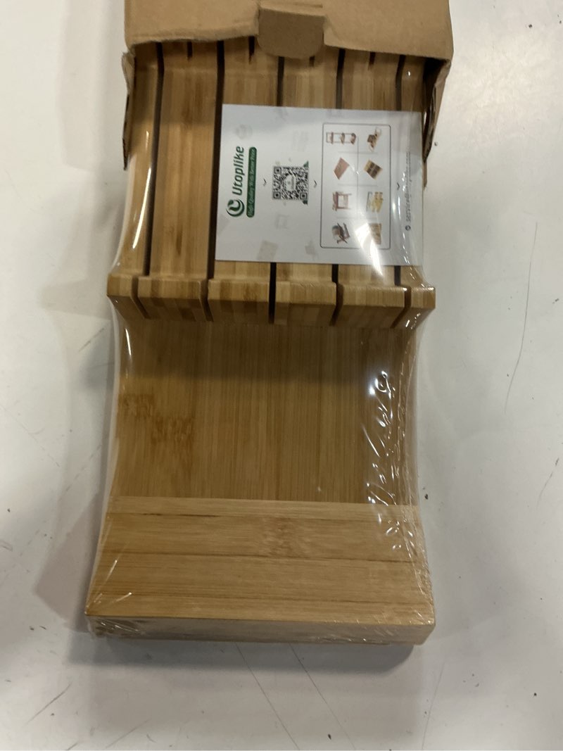 Condition photo showing Good Condition for utoplike knife drawer organizer bamboo knives block for kitchen, large handle steak holder, fit for 9 knives (not included) 9 holder