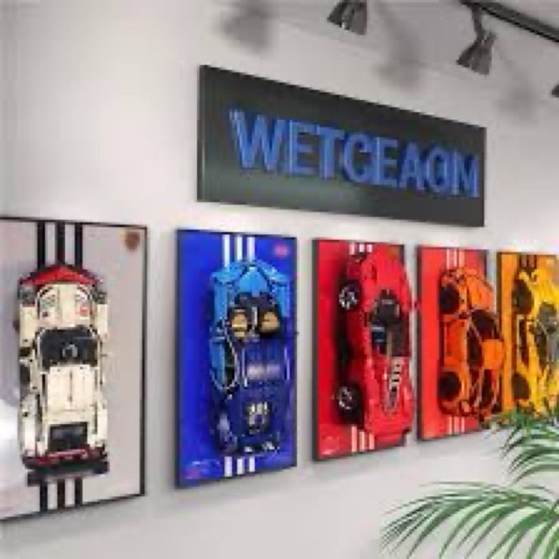 WETCEAOM Display Wallboard for Lego Technic Porsche 911 RSR Race Car Model Building Kit 42096, Compa