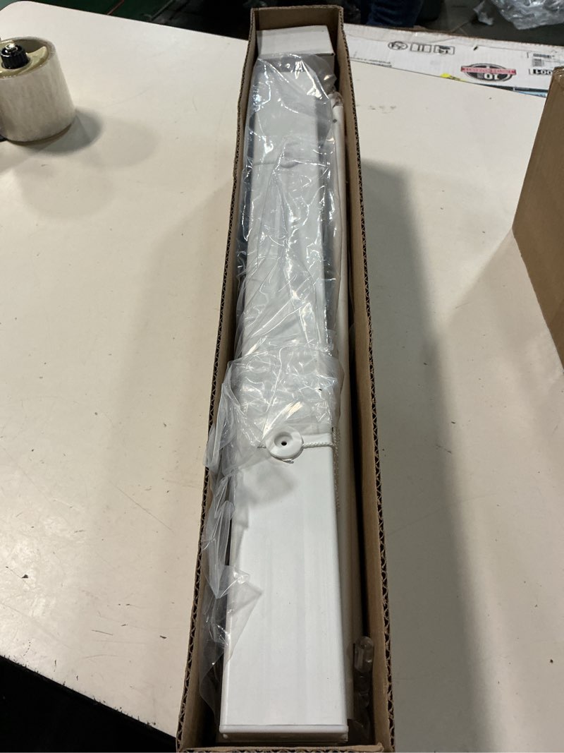 Condition photo showing New/Like New for aosky 2 inch cordless faux wood blinds, indoor window shades, 20" w x 60" h white 20"w x 60"h