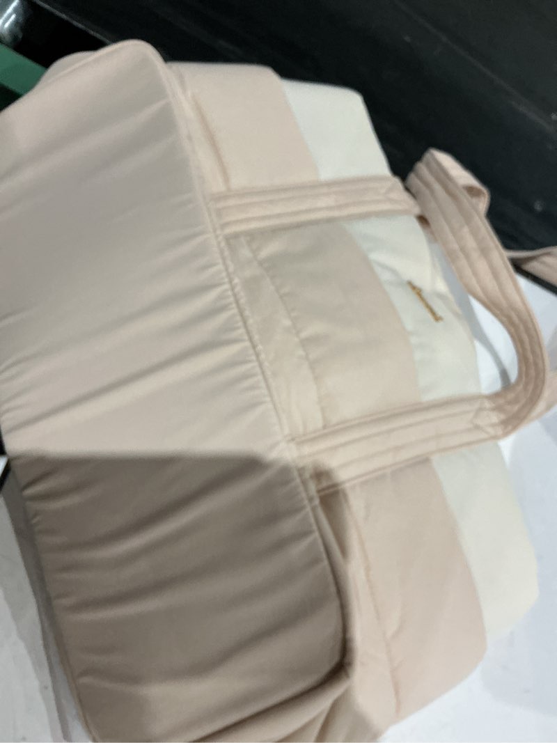 Condition photo showing Good Condition for lovevook tote bag for women, large puffer work tote laptop bag, lightweight travel tote bag with zipper gifts for women 15.6 inch apricot-beige-a
