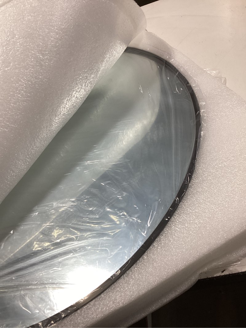 Condition photo showing Good Condition for SONGMICS Round Wall Mirror, Decorative Circle Mirror, 24-Inch Diameter, Metal Frame, for Living Room, Bedroom, Bathroom, Entryway, Black ULWM102B01 Black 24”