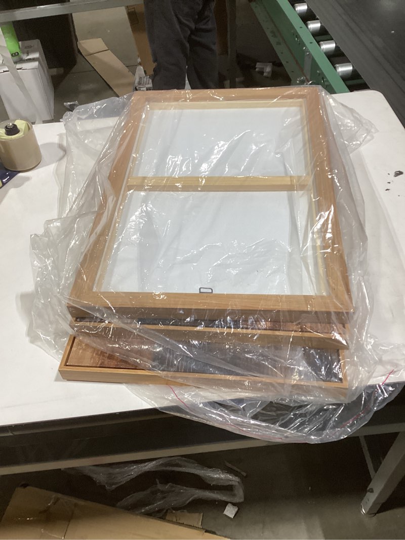 Condition photo showing Good Condition for shoci large framed neutral wabi sabi wall art modern abstract brown gray canvas artwork natural float framed minimalist beige and black shapes decor for living room bedroom office 16x24 inch set of 3 16" x 24" x 3pieces framed brown