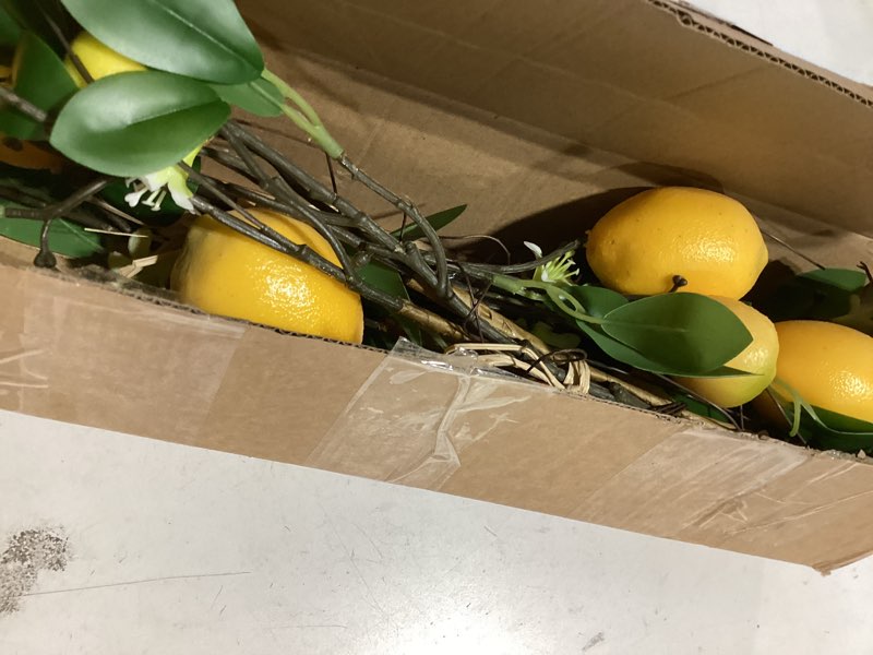 Condition photo showing Good Condition for dallisten 2 bunches artificial lemons branches, 16 heads fake lemon branches with lemons for vase, realistic fake lemon decoration for farmhouse style party table centerpiece and home decor yellow