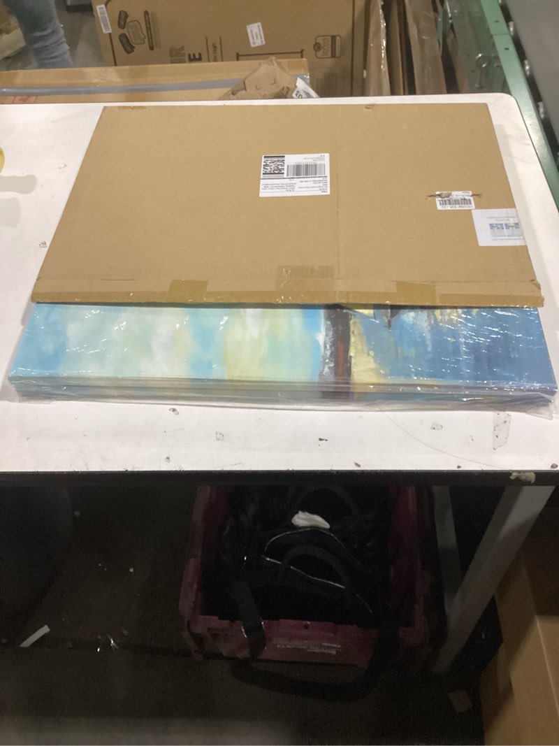 Condition photo showing New/Like New for ArtSquare Bedroom Sailboat Canvas Wall Art: 2 Piece Ocean Nautical Painting Coastal landscape Textured Picture Seascape Artwork for living room Bathroom Sailboat 16''x24''x2