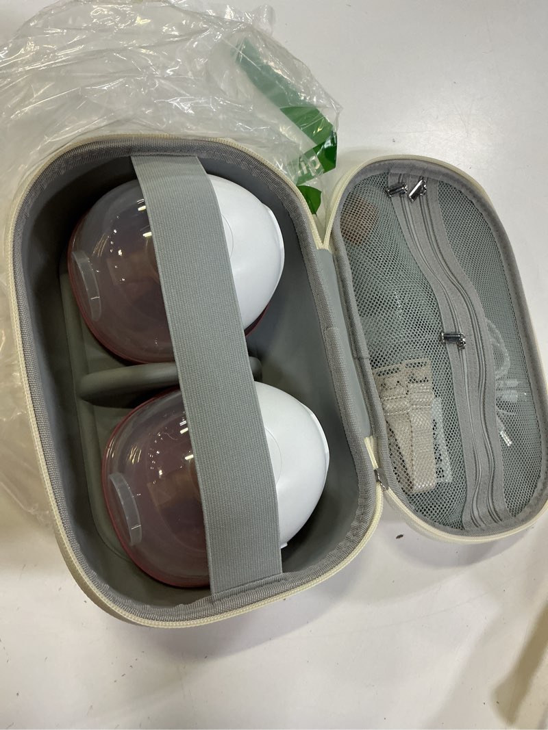 Condition photo showing Good Condition for hands free breast pump comfortable, painless strong suction power rechargeable electric breast pump smart app wearable pump leakproof 4 modes levels wireless pump for driving office yoga sleeping white