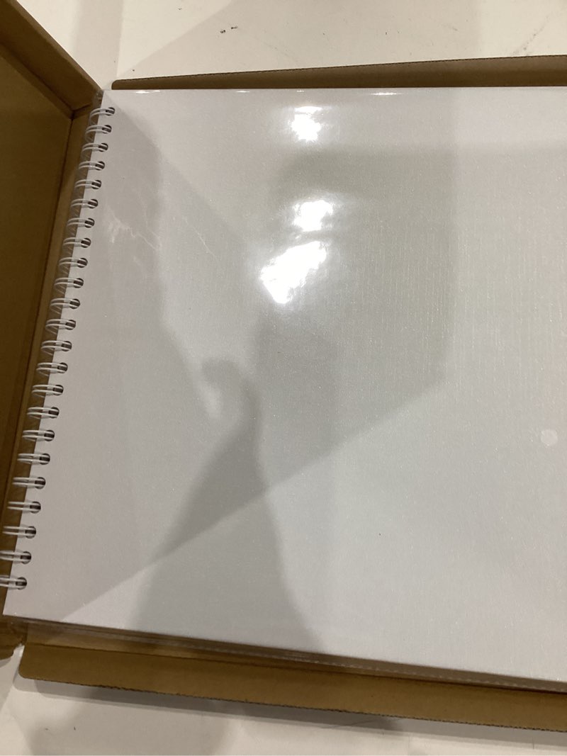 Condition photo showing Good Condition for potricher 12 x 12 inch diy scrapbook album 40 pages hardcover kraft paper scrap book photo albums memory book for wedding and anniversary family (white, 12 inch) white 12 inch 40 pages