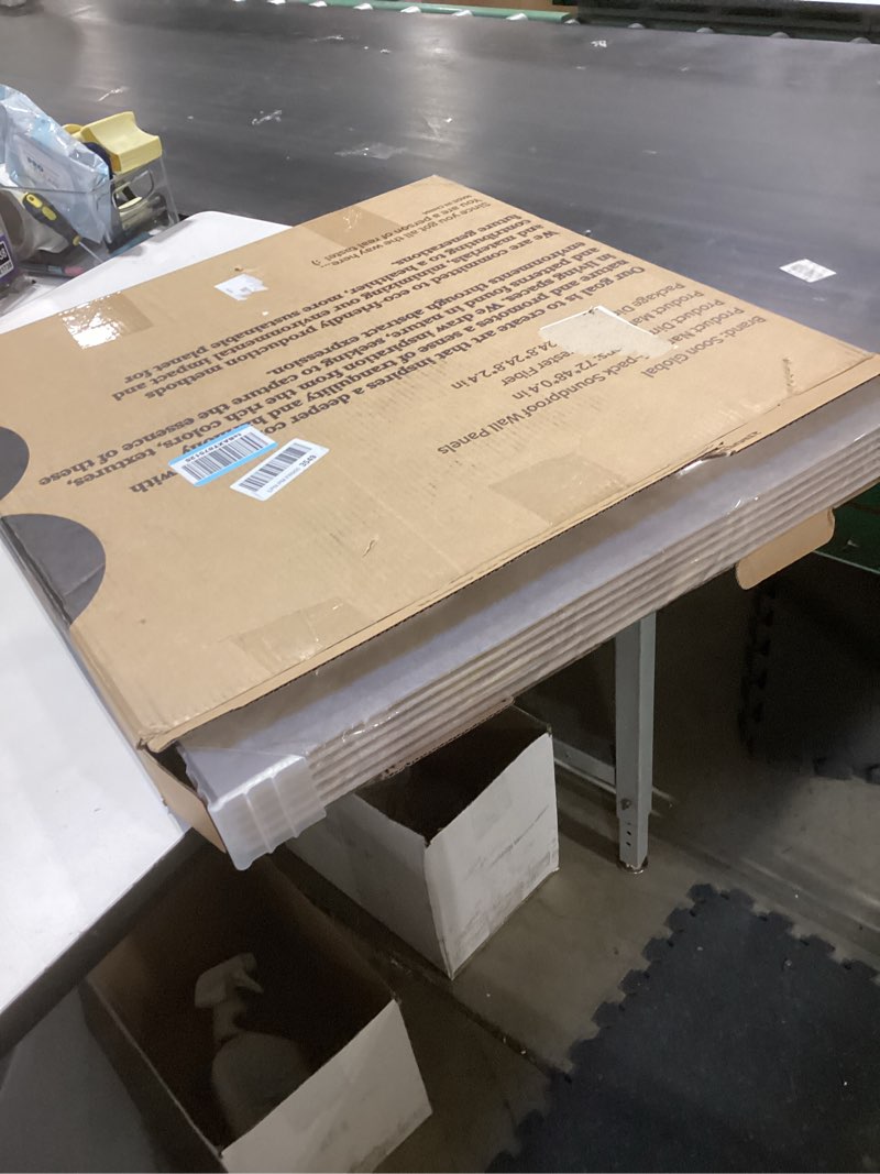 Condition photo showing New/Like New for acoustical wall panels, 6-piece 23.62 x 23.62 inches art acoustic panels, decorative acoustic panels, acoustic wall panels, sound absorbing wall art, timber spiral 72 x 48 inches timber spiral