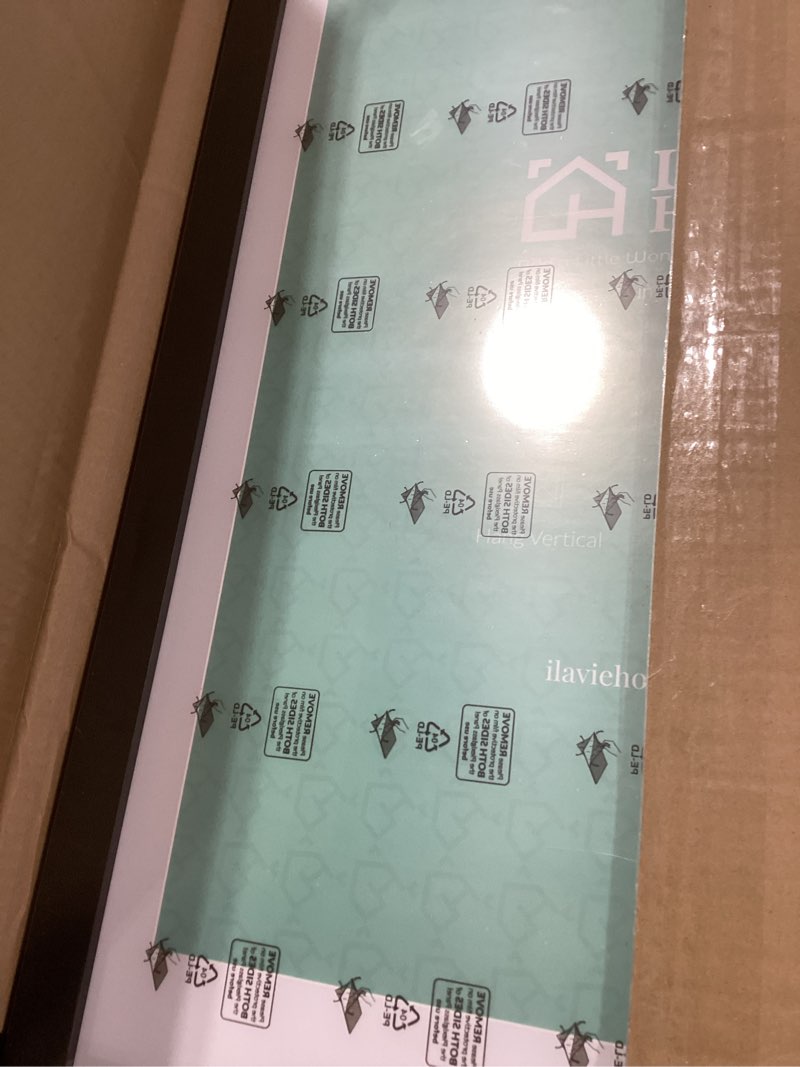 Condition photo showing New/Like New for LaVie Home 18x24 Picture Frame Black Poster Frame, Display Pictures 16x20 with Mat or 18x24 Without Mat, Stable and Sturdy Frame and Polished Plexiglass, Horizontal and Vertical Format of The Walls 18x24 Black