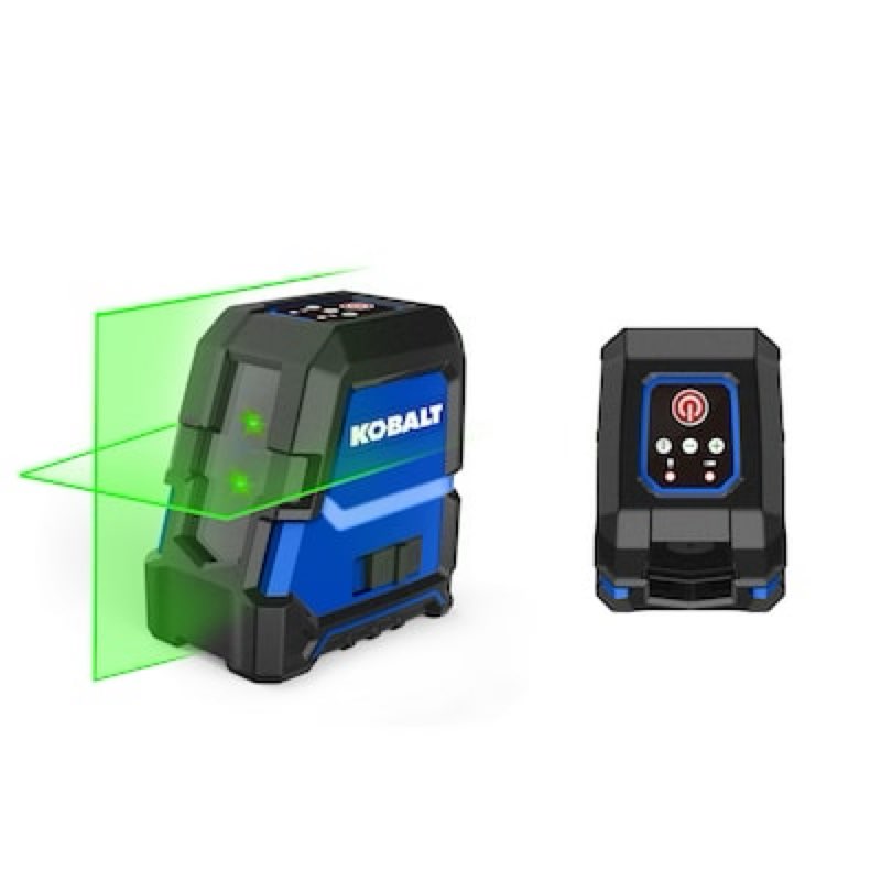 kobalt 100-ft green self-leveling cross-line laser level kit
