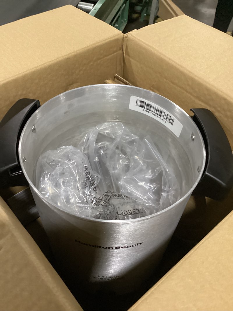 Condition photo showing As Is for Hamilton Beach - Coffee Urn - Silver