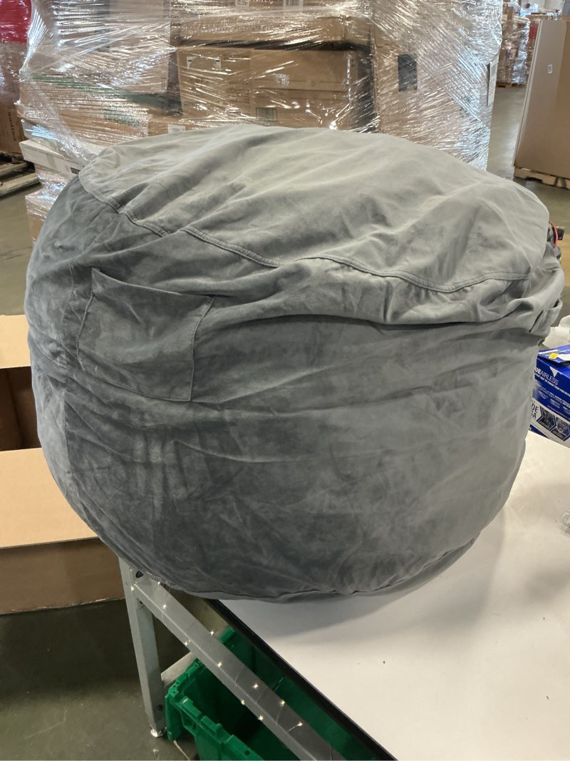 Condition photo showing Good Condition for large grey memory foam bean bag chair (similar to stock photo)