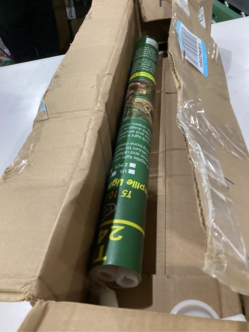 Condition photo showing As Is for qzq t5 10.0 uvb reptile light 24w, uva uvb reptile light bulb 2 pack, fluorescent lamp tube for bearded dragons, snake, gecko, tortoise, lizard 24w-t5 bulb-21.7in