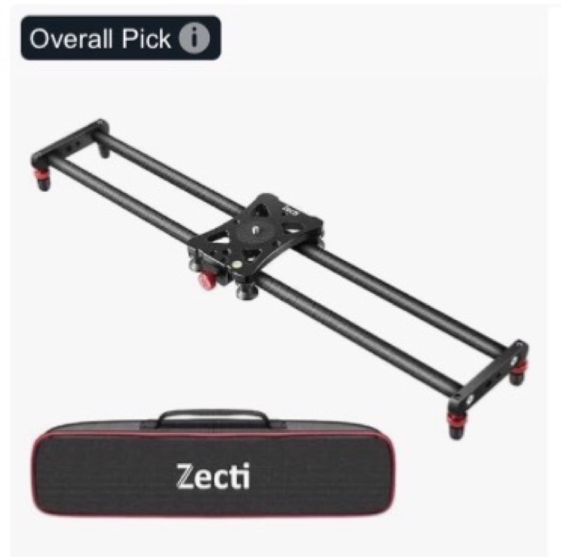 zecti camera slider 24"/60 cm adjustable carbon fiber camera dolly track slider video stabilizer rai