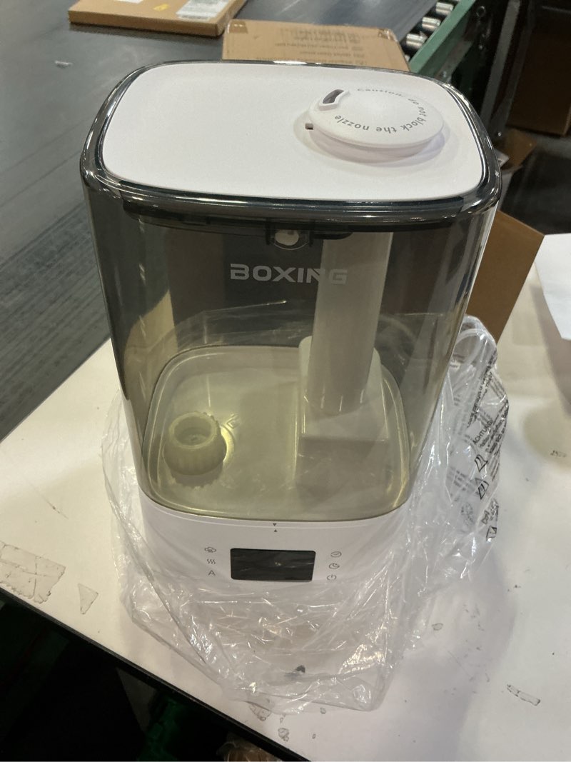 Condition photo showing Good Condition for BOXING 6L Warm & Cool Mist Humidifiers for Bedroom, Air Humidfier for Large Room with Remote Control, Auto Mode Perfect for Baby & Plants, Top Fill, Sleep Mode, Timer, Essential Oil Tray, 60H