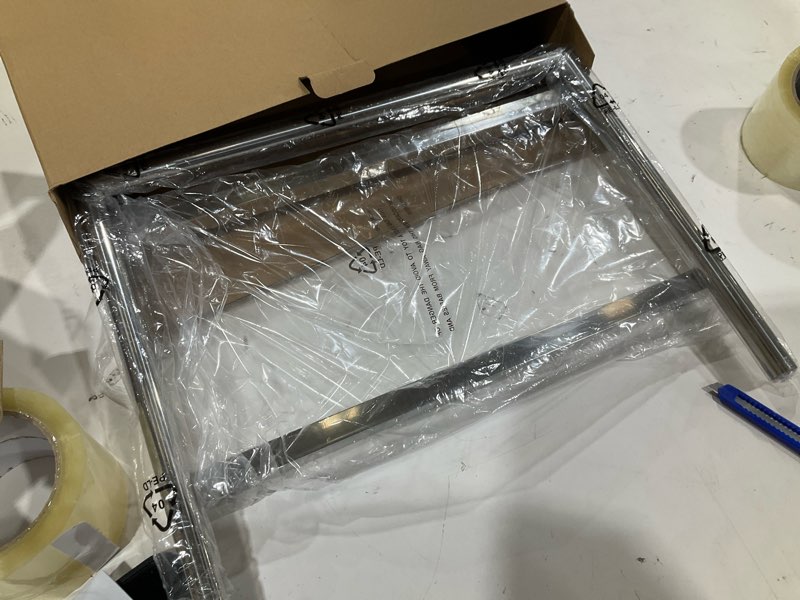 Condition photo showing As Is for Free Standing Towel Racks for Bathroom, 3 Tier Stainless Steel Bathroom Towel Rack, Towel Drying Rack Stand for Outdoor Poolside, Blanket Holder, Chrome, DECLUTTR