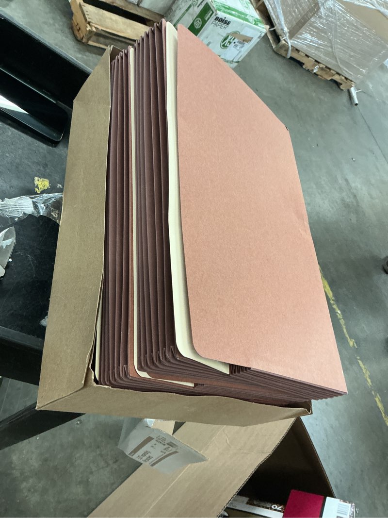 Condition photo showing Good Condition for office depot brand heavy-duty file pockets, 5 1/4" expansion, 8 1/2" x 14", legal size, 30% recycled, brown, box of 10 file pockets