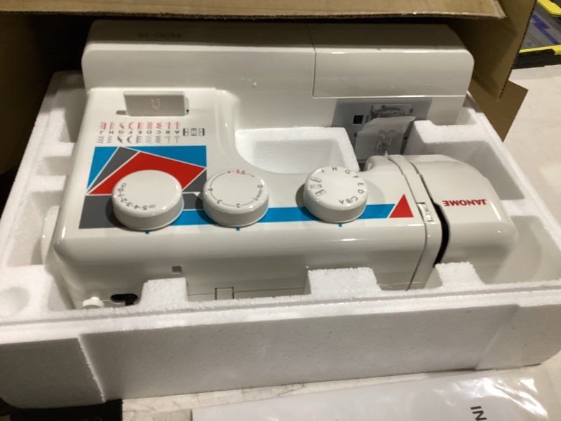 Condition photo showing New/Like New for Janome MOD-30 Computerized Sewing Machine with 30 Built-In Stitches, 3 One-Step Buttonholes, Drop Feed and Accessories
