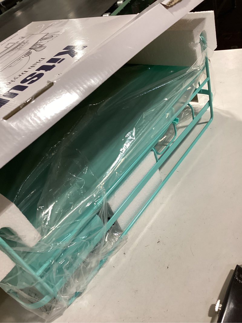 Condition photo showing New/Like New for Kitsure Large Dish Drying Rack - Extendable Dish Rack, Multifunctional Dish Rack for Kitchen Counter, Anti-Rust Dish Drainers with Cutlery & Cup Holders 19.2"-26.7" L x 12.9" W, Green Standard Green