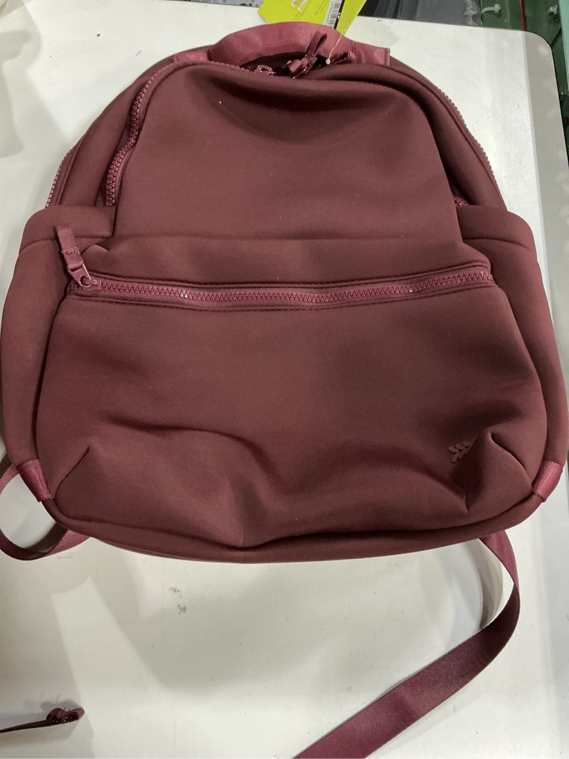 Condition photo showing New/Like New for 14l faux neoprene backpack - all in motion™ burgundy: knit shell, unstructured design