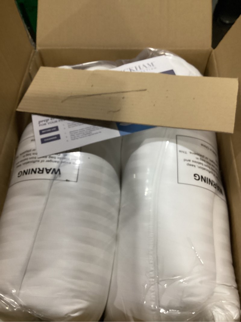Condition photo showing Good Condition for beckham hotel collection bed pillows standard/queen size set of 2 - original soft down alternative pillow for sleeping - soft support for back, stomach or side sleepers queen / standard white