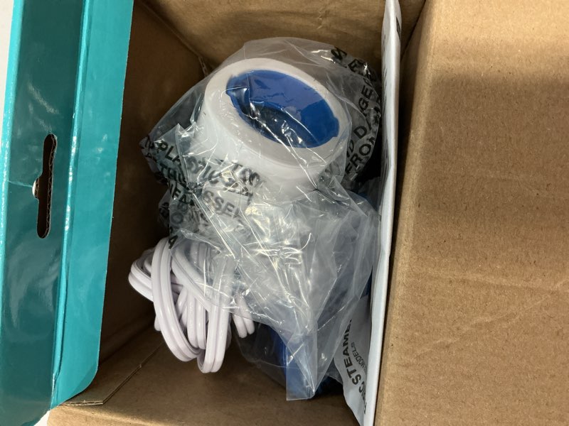 Condition photo showing As Is for conair complete steam hand held fabric steamer, 1100w, white/blue white / blue