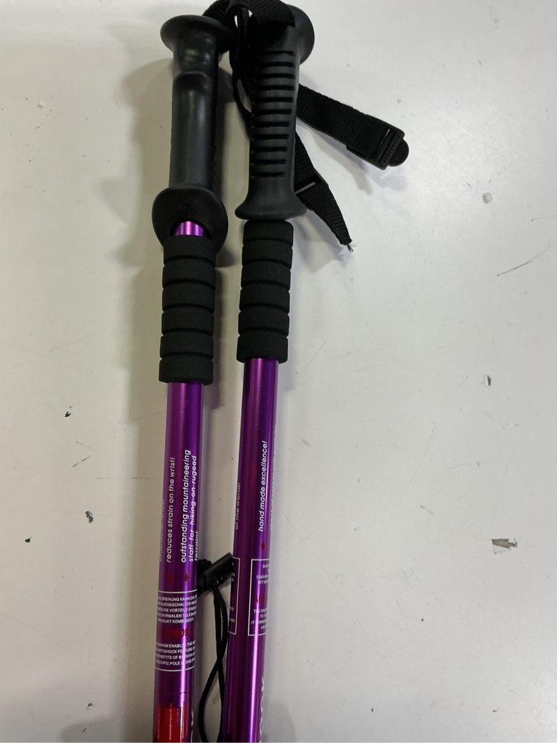 Condition photo showing Good Condition for aihoye hiking trekking poles, 2 pack collapsible, lightweight, anti shock, walking sticks, adjustable hiking pole for men and women purple