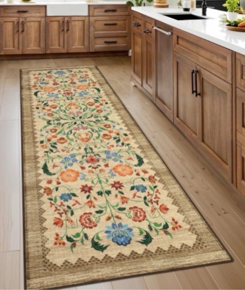 GarveeHome Floral Rug 2x6 Runners for Hallways, Boho Kitchen Runner Rugs Non Slip Bath Runners, Vint