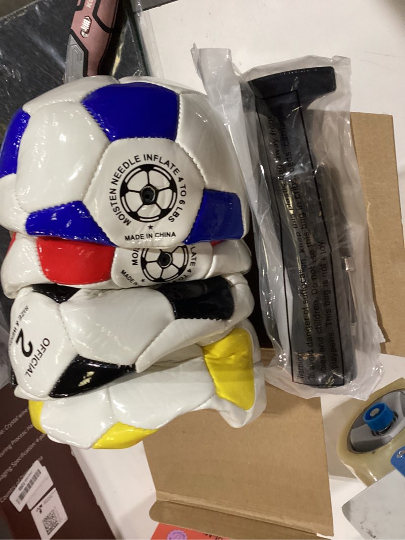 Condition photo showing Good Condition for hydren 4 pack soccer ball with pump colorful outdoor and indoor sports activity anti explosion classic design for spring training practice ball 2 simple style