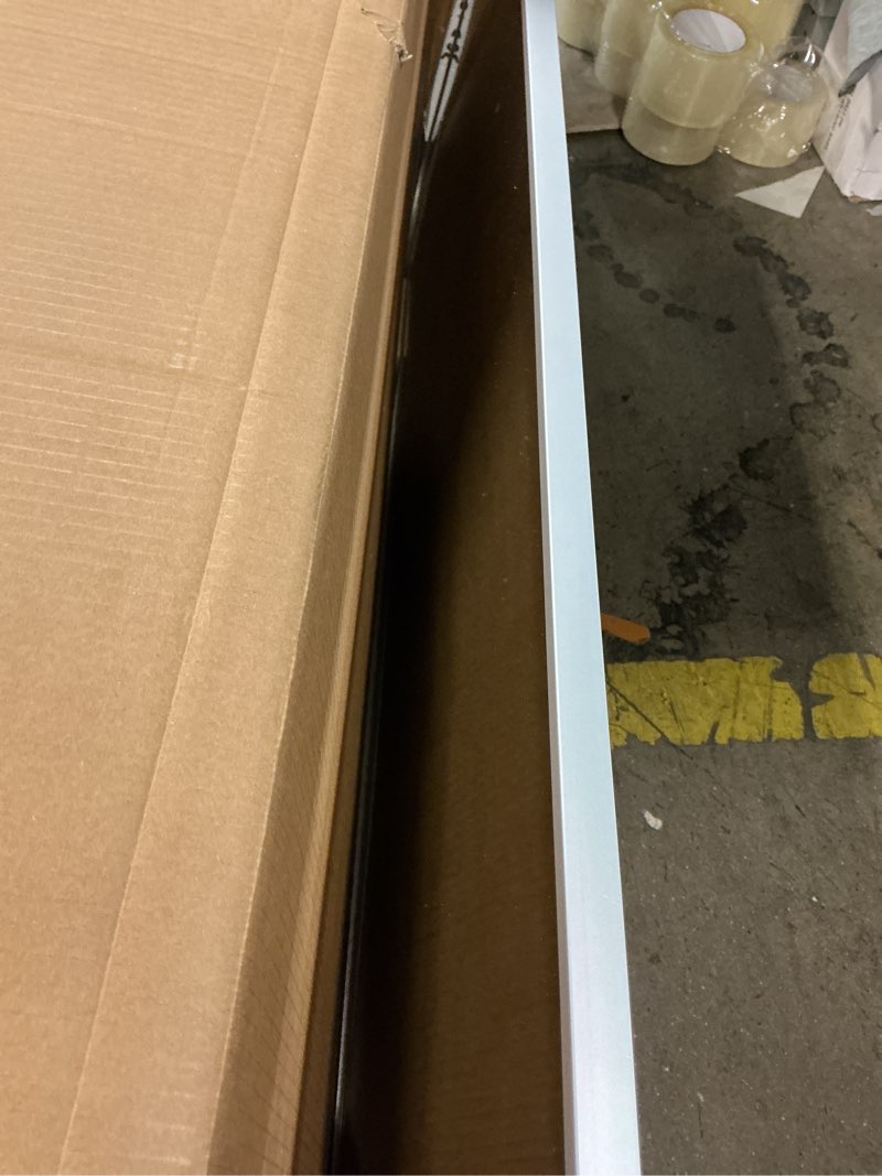 Condition photo showing As Is for 47x14 Mirror Full Length Back Door Hanging or Wall Mounted Aluminum Metal Frame Arch Mirrors for Entryway Bedroom Bathroom Dressing Living Room 47 14 inch Silver Silver 47"L x 14"W
