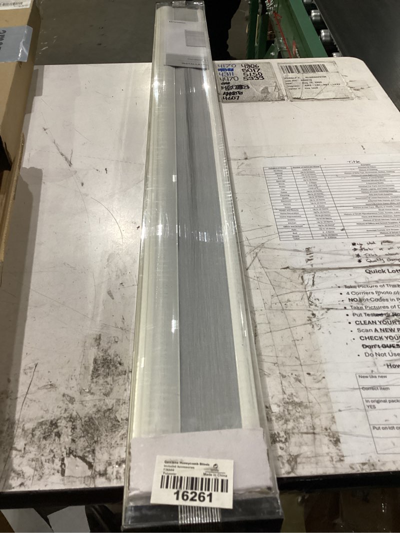 Condition photo showing New/Like New for 2 inch solid wood cordless blinds for indoor windows, 34" w x 48" h-white white 34"w x 48"h