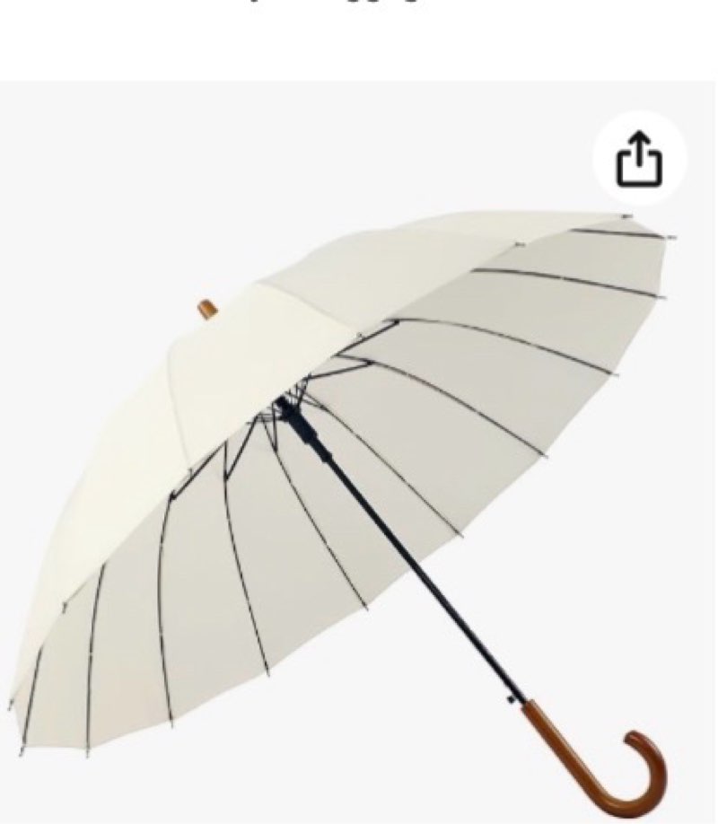 SoulRain 16 Ribs 48" Stick Umbrella Auto Open Solid Color Fashionable and Simple?Arc Classic Wood Handle?Windproof Unbreakable Stick Rain Umbrella