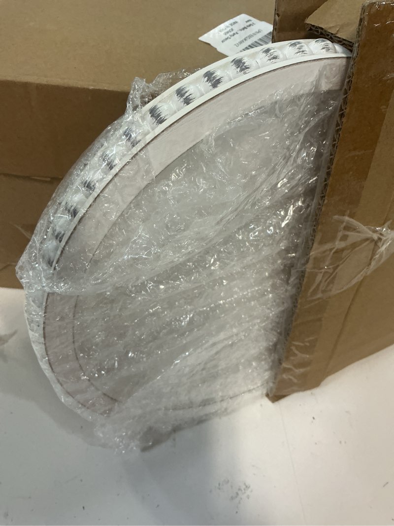 Condition photo showing New/Like New for hpc decor 12in round wood tray - white, distressed, farmhouse rustic - decorative tray for living room, coffee table, kitchen table or farmhouse serving tray 12inch round white