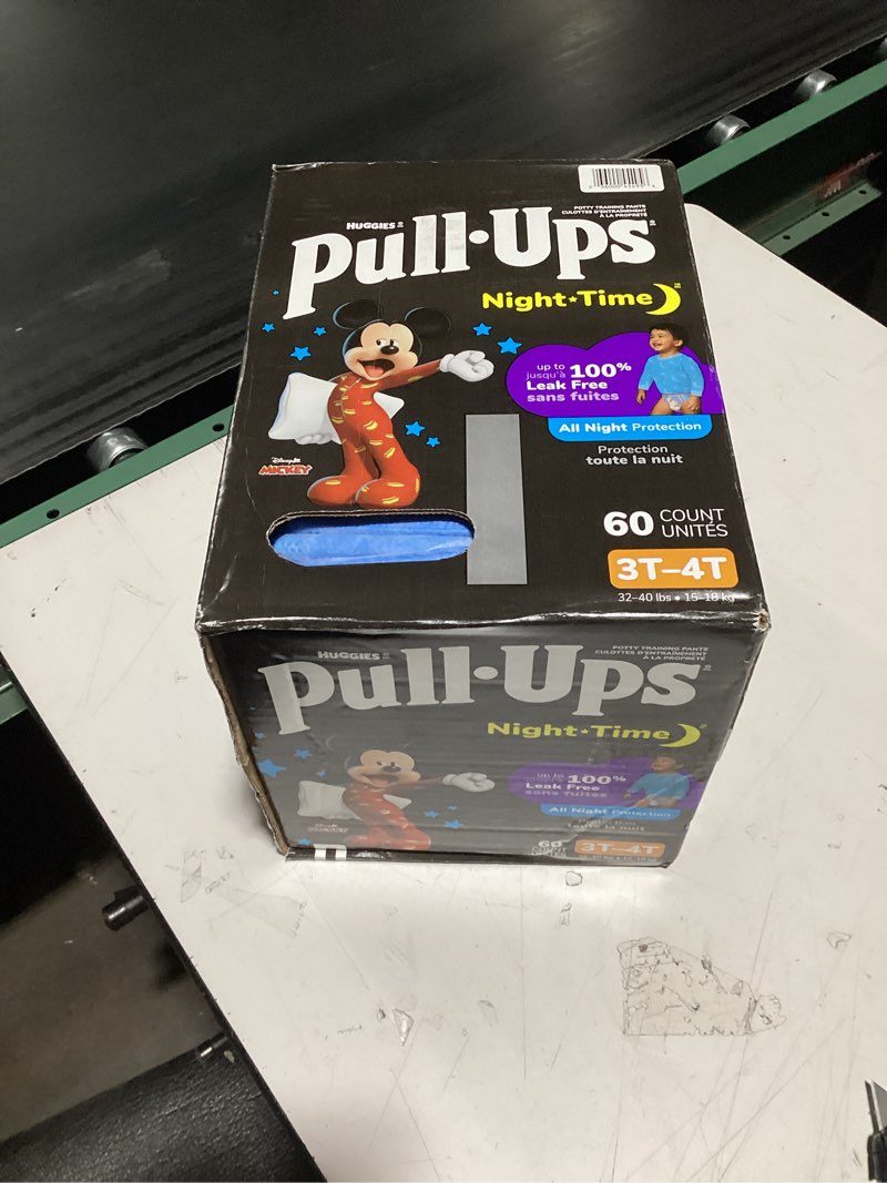 Condition photo showing New/Like New for Pull-Ups Boys' Night-Time Potty Training Pants, Size 3T-4T Overnight Training Underwear (32-40 lbs), 60 Ct 3T-4T 60