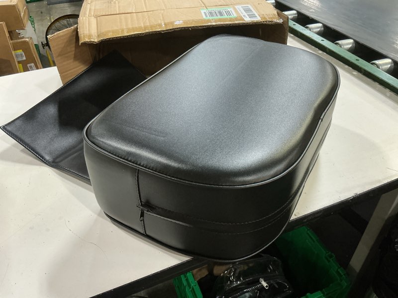 Condition photo showing New/Like New for salon booster seat cushion for hair cutting salon leather pads large size, boat booster seat cushion, styling chair seat booster, barber beauty salon spa equipment black oversized