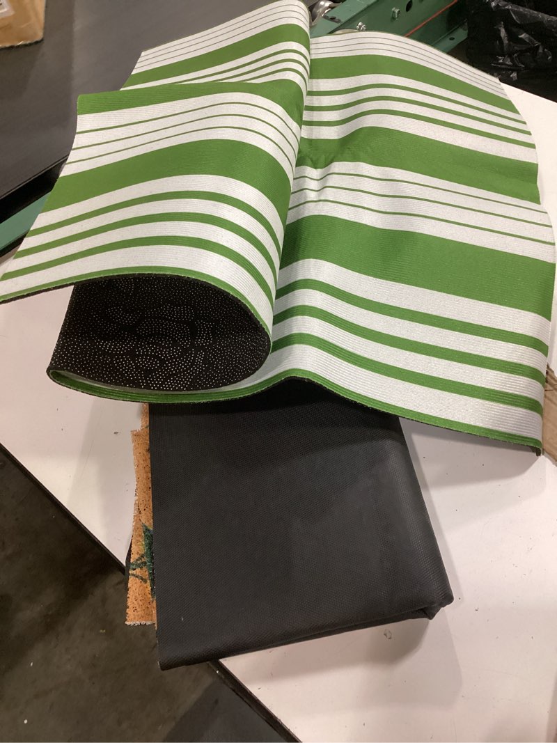 Condition photo showing Good Condition for tinideya 2 pcs spring welcome door mat floral outdoor layered doormats for front door non slip wildflower coir floor mat green white stripe rugs for outside front porch entryway decor 23.6 x 35.4 inches floral green white