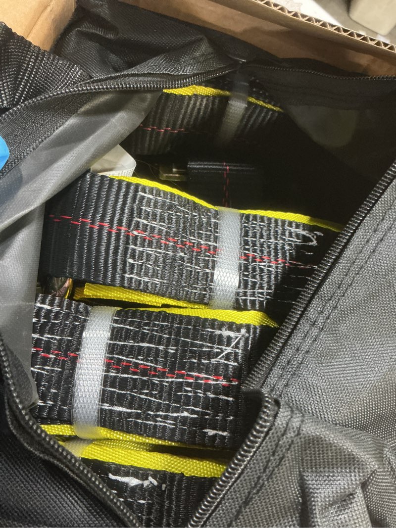 Condition photo showing Good Condition for KJE 4 Pack Car Tie Down Straps for Trailers - Tire Ratchet Strap with Flat Hooks - 2" x 10' 10,000LBS Break Strength - Lasso Style Wheel Straps for Hauling UTV, SUV, Any Cars