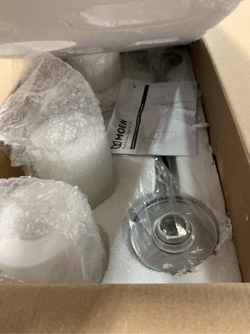 Condition photo showing Good Condition for moen dn0763ch iso 3-light dual-mount bath bathroom vanity fixture with frosted glass, chrome 9.60 x 20.60 x 10.00 inches chrome 9.60 x 20.60 x 10.00 inches 3-light