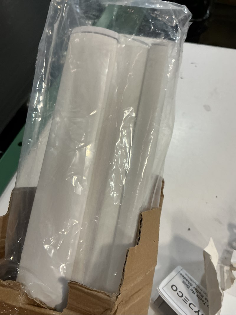 Condition photo showing Good Condition for Joydeco No Tools No Drill Cordless Cellular Shades, Light Filtering Honeycomb Blinds for Indoor Windows, Thermal Insulating & Noise Reducing (White, 38" W x 64" H) Light Filtering - White 38"W x 64"H