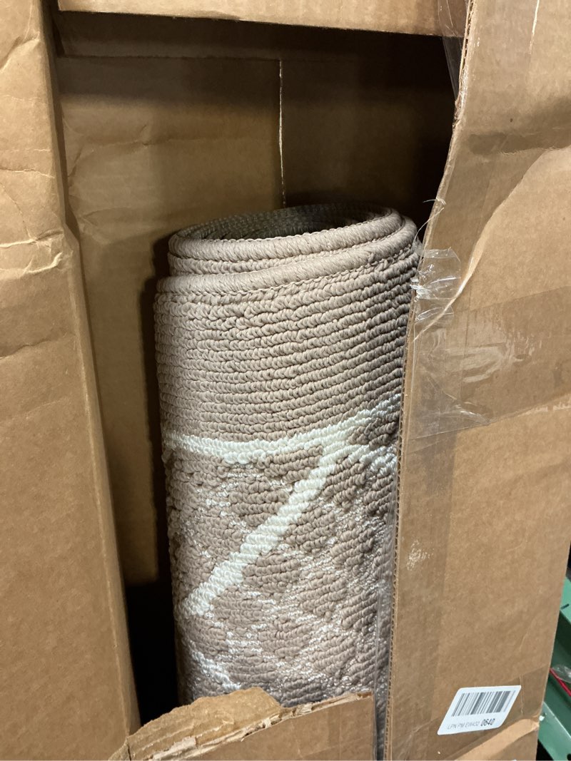 Condition photo showing Good Condition for DEXI Front Door Mat 48x72, Non Slip Absorbent Entryway Doormat, Low Profile Thin Washable Entry Mats for Inside Home Entrance, Garage, Patio, Beige 4' x 6' (Rectangular) Rhombic Beige