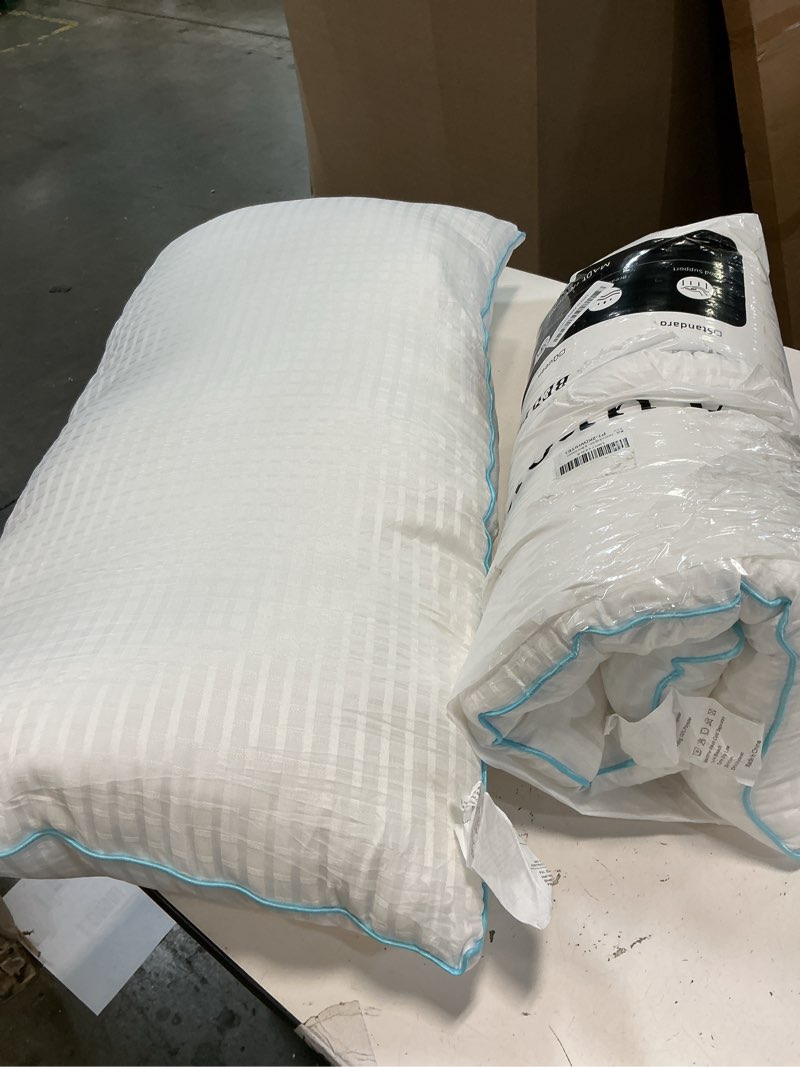 Condition photo showing Good Condition for King Size Pillows Set of 2, Soft Fluffy and Supportive Hotel Collection Pillows 2 Pack for Side and Back Sleeper, Filled with Down Alternative Microfiber King (U.S. Standard) White 2