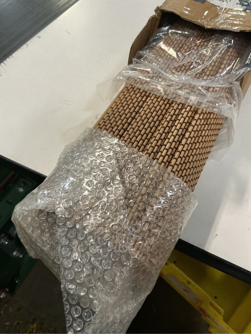 Condition photo showing Good Condition for lazblinds no tools no drill cordless bamboo roman shades, light filtering window treatment, roll up bamboo blinds for windows 35'' w x 64'' h, acorn light filtering-acorn 35" w x 64" h