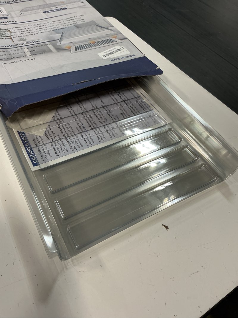 Condition photo showing Good Condition for touri 2 pack magnetic air vent extender for under furniture, upgraded thickened floor vent deflectors for home floor, thick pet material, fits 10" to 12" floor registers, extends up to 33" long
