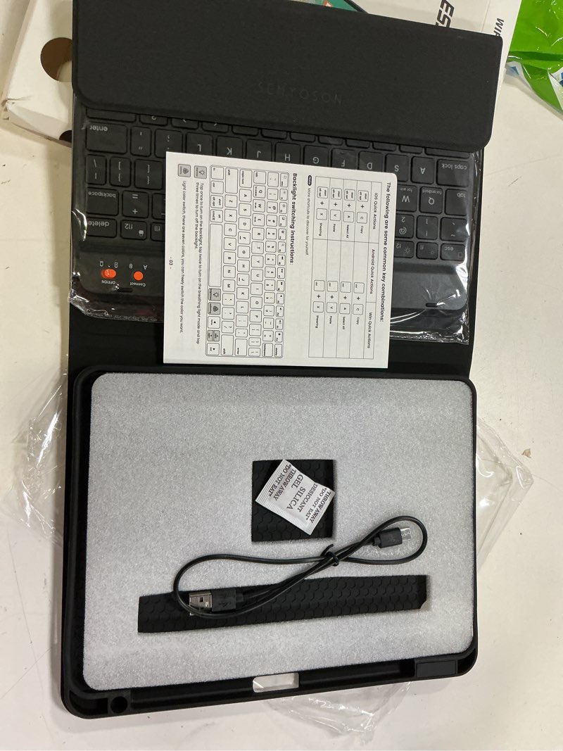 Condition photo showing Good Condition for for ipad air 11 inch case with keyboard (m4/m3/m2) - 7 color backlit wireless detachable keyboard with pencil holder for ipad air 5/4th gen& pro 4/3/2nd 1st gen, black
