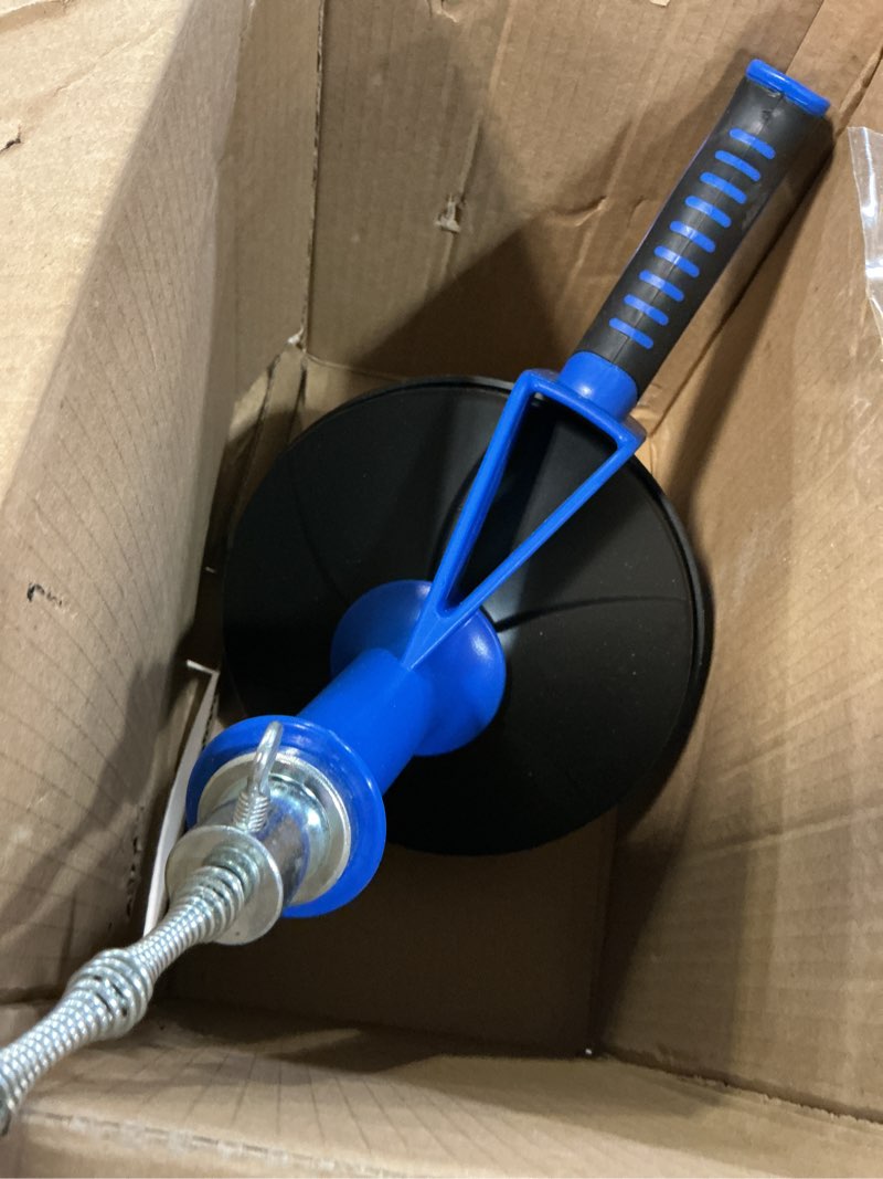 Condition photo showing Good Condition for Drain Auger, Clog Remover with Drill Adapter, 25 Feet Flexible Plumbing Snake Use Manually or Powered for Kitchen, Bathroom and Shower Sink, Comes with Gloves (blue)