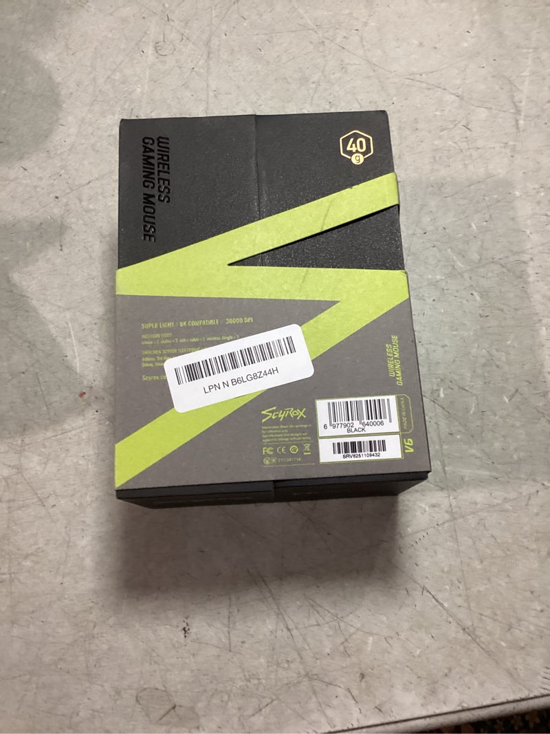Condition photo showing New/Like New for V6 Gaming Mouse, Ultra-Lightweight 40g, No Hole, Symmetrical Shape, Pixart 3950, Web Based Driver, for Claw and Fingertip Gamers, 8K Dongle Included (Black)